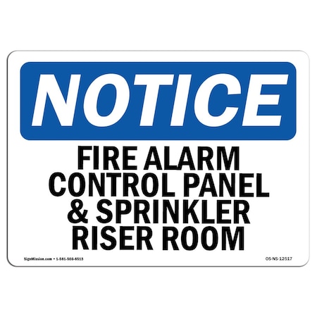 Signmission OSHA Sign, 3.5" H, Fire Alarm Control Panel And Sprinkler Riser Room Sign, Landscape, 10PK OS-NS-D-35-L-12517-10PK